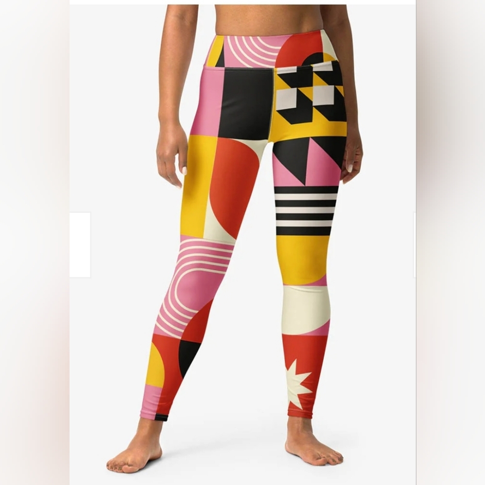 Printed Leggings "Design Delight" Orange/Yellow/Pink